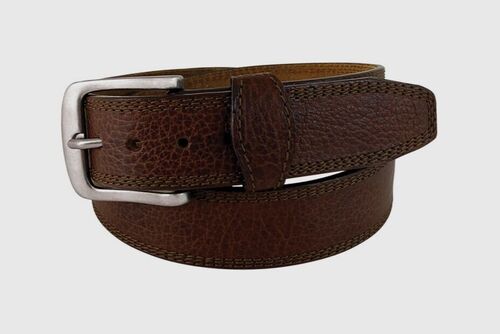 Men's 38mm Triple Stitched Bison Leather Belt in Hazelnut Bison