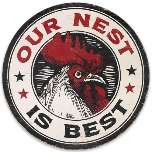 Our Nest Is Best Chicken Wood Wall Decor