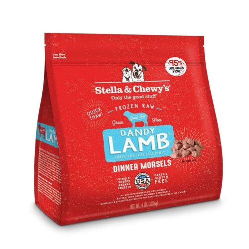 Dandy Lamb Dinner Morsels Frozen Raw Dog Food - 4 Lb