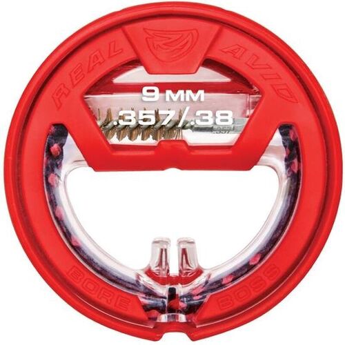 9 mm/.38/.357 Caliber Single Pass Pull Through Bore Cleaner 12" Cable 8.5" Mop with Storage Handle