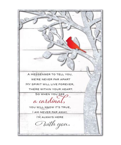 Large Framed Cardinal Wall Art with Sentiment