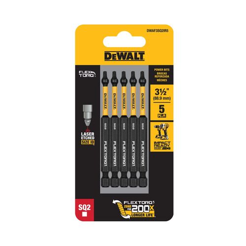 3-1/2" Square #2 FLEXTORQ Impact Driver Bits - 5-Pack