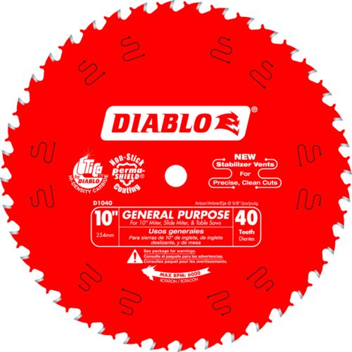 10" x 40 Tooth General Purpose Saw Blade