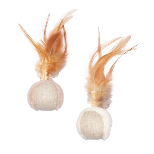 2-Pack Feathered Balls Catnip Cat Toys