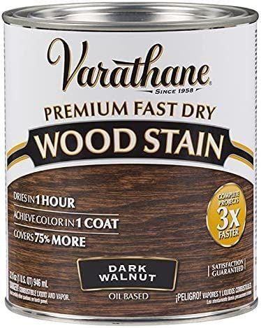 Premium Fast Dry Wood Stain Dark Walnut Paint - Quart