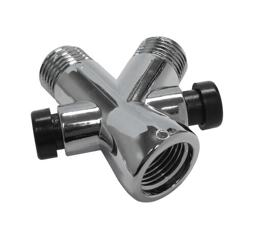 Shower Arm Diverter and Adapter with Polished Chrome Finish