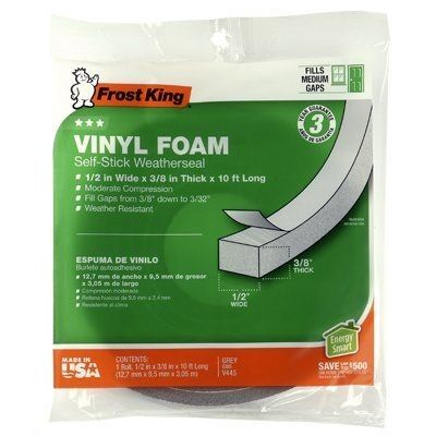 V445H Vinyl Foam Tape 3/8", Grey
