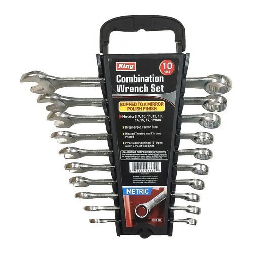 20 Piece Combination Wrench Set with Rack (8-19mm) Metric