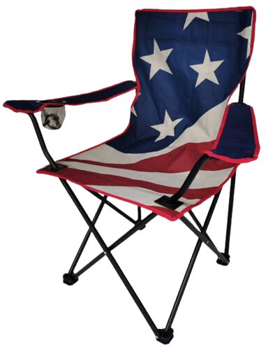 American Flag Folding Camp Chair