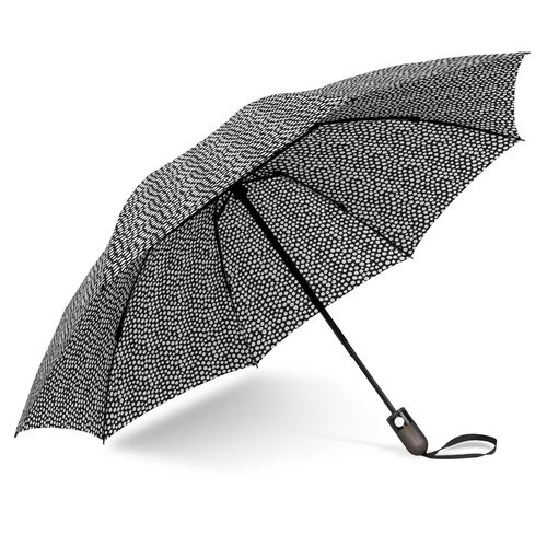Unbelievabrella Reverse Printed Compact 47" Arc Umbrella In Black & White