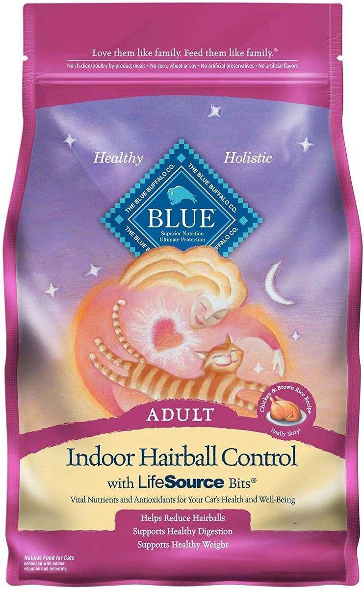 Indoor Hairball Control Natural Adult Dry Cat Food Chicken & Brown Rice