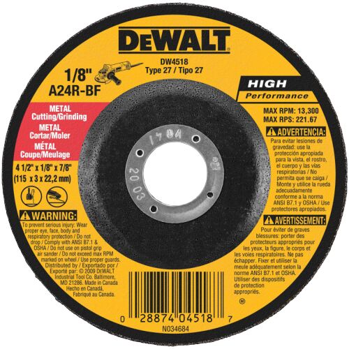 High Performance Type 27 Cutting & Grinding Wheel