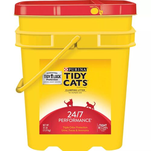 24/7 Performance Clumping Cat Litter for Multiple Cats - 35 Lb