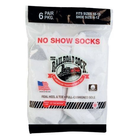 Women's No Show White Socks 10 - 13 6-Pack