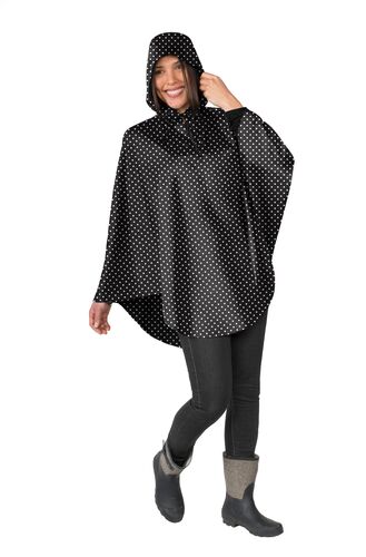 Pouchables Rain Poncho With Hood In Prom Dress Print