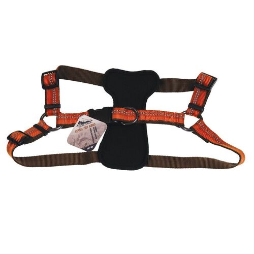 1 x 30 K9 Explorer Reflective Campfire Orange Adjustable Padded Dog Harness