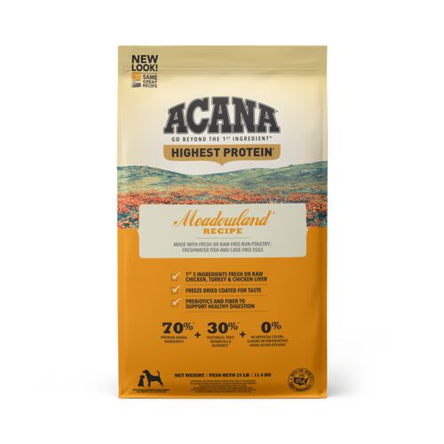 Highest Protein Meadowlands Recipe Dry Dog Food - 25 Lb