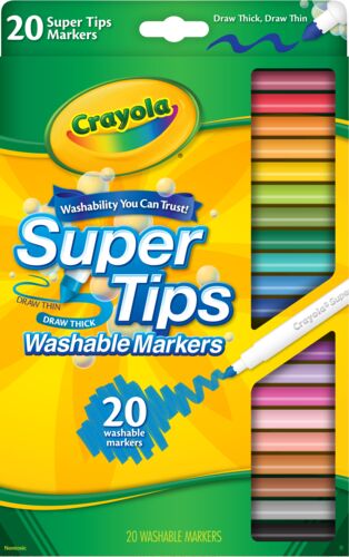 20 Count Washable Super Tip Markers