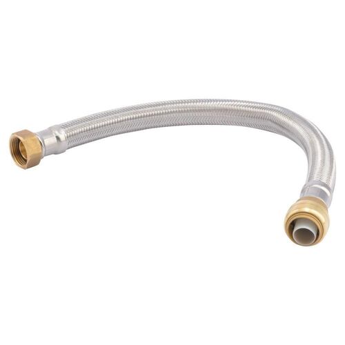 3/4" Push-to-Connect x 3/4" FIP x 18" Braided Stainless Steel Water Heater Connector