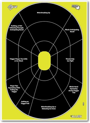 EZ Aim Non-Adhesive Handgun Trainer Target 12"x18"