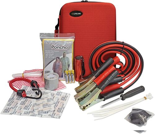 35 Piece Emergency Roadside Red Kit