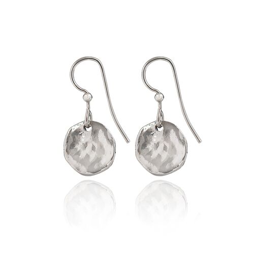 Silver Small Hammered Post Earring