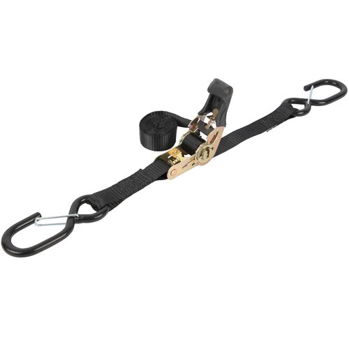 1" x 6' - 1200 lb Heavy Duty Motorcycle Ratchet Straps with Safety Hooks