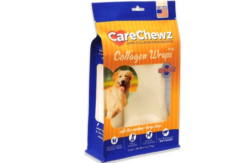 CareChewz-Natural Large Collagen Wraps Dog Chew