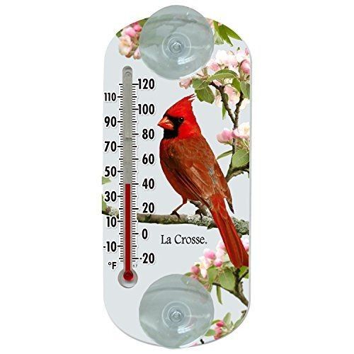 Traditional Thermometer with Cardinal Design - 8"