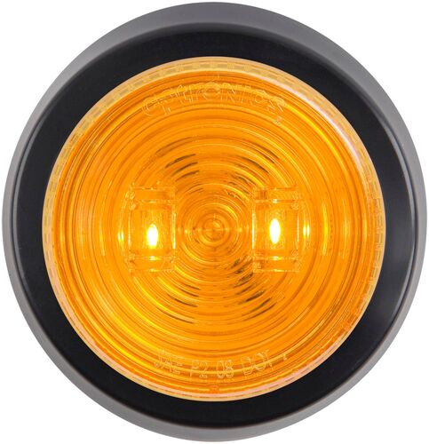 LED 2.5" Round Clearance/Side Marker Light Kits With Grommet In Amber