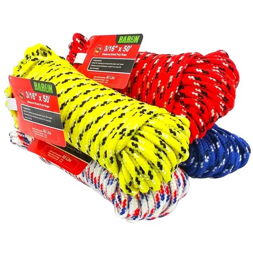 1/2" x 100' Diamond Braid Poly Rope - Assorted