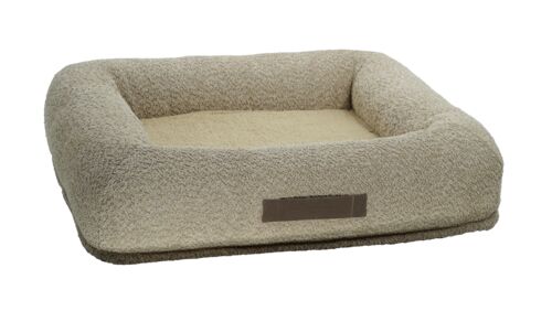 33" x 25" x 6" Bumper Box Pet Bed in Taupe