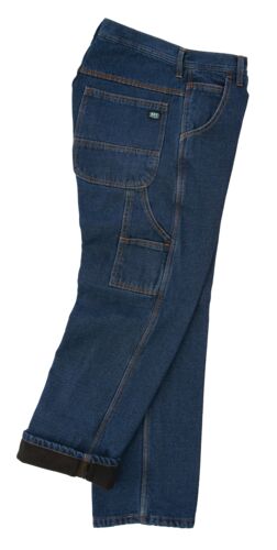 Men's Performance Comfort Fleece Lined Dungaree in Indigo Denim Enzyme Wash