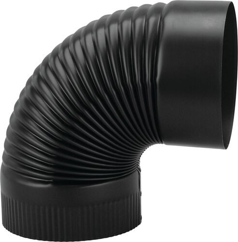 8" Black Corrugated Elbow - 24 GA