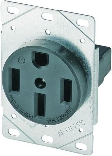 50 A, 125/250 V, 3 Pole, 4 Wire Grounded Straight Blade Electrical Receptacle