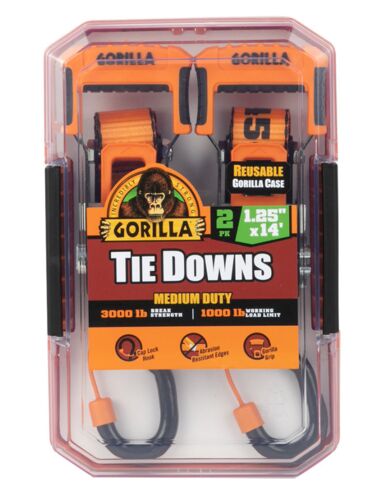 1.25"x14' 3000 lb Ratchet Strap 2-Pack