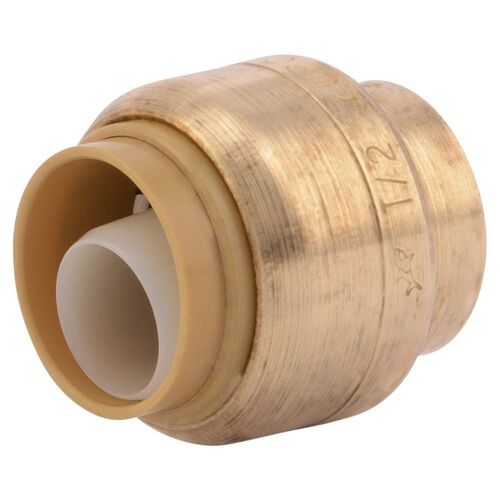 1/2" Push-to-Connect Brass End Stop Fitting