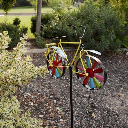 Colorful Bicycle Windmill Garden Stake