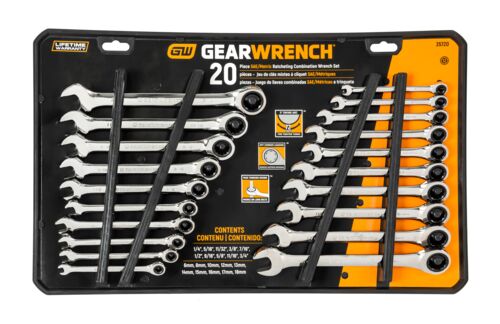 SAE/Metric Ratcheting Wrench Set - 20 Piece