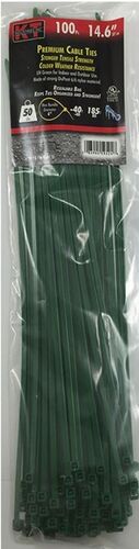 14.6" Standard Duty Cable Ties in Green - 100/pk