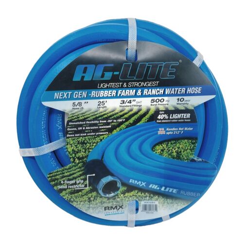 Premium Rubber Water Hose - 5/8" x 25'