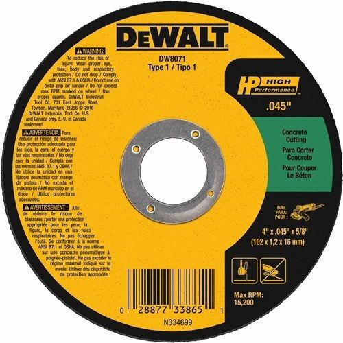 4-1/2" X .045 X 5/8" Masonry Cutting Wheel