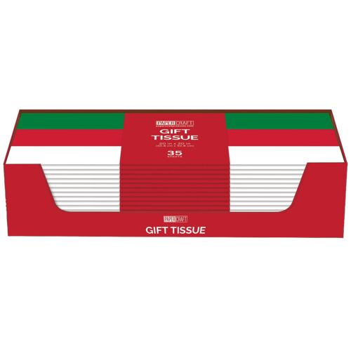 Red/White/Green Gift Tissue - 35 Sheets