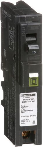 Homeline 15 Amp Single-Pole Plug-On Neutral Combination Arc Fault Circuit Breaker