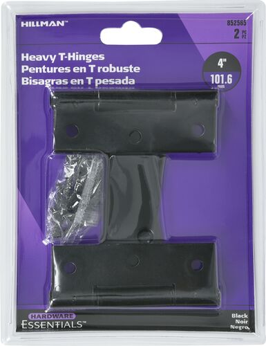 Hardware Essentials Heavy Duty T-Hinge in Black - 4"
