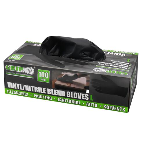 100-Pack Vinyl/Nitrile Blend Gloves in Black