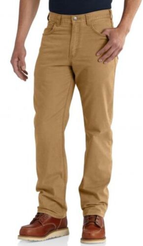 Men's Rugged Flex Relaxed Fit Canvas 5-Pocket Work Pant in Hickory