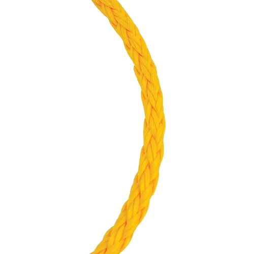 Polypropylene Hollow Braid Rope in Yellow - 1/4" x 50'