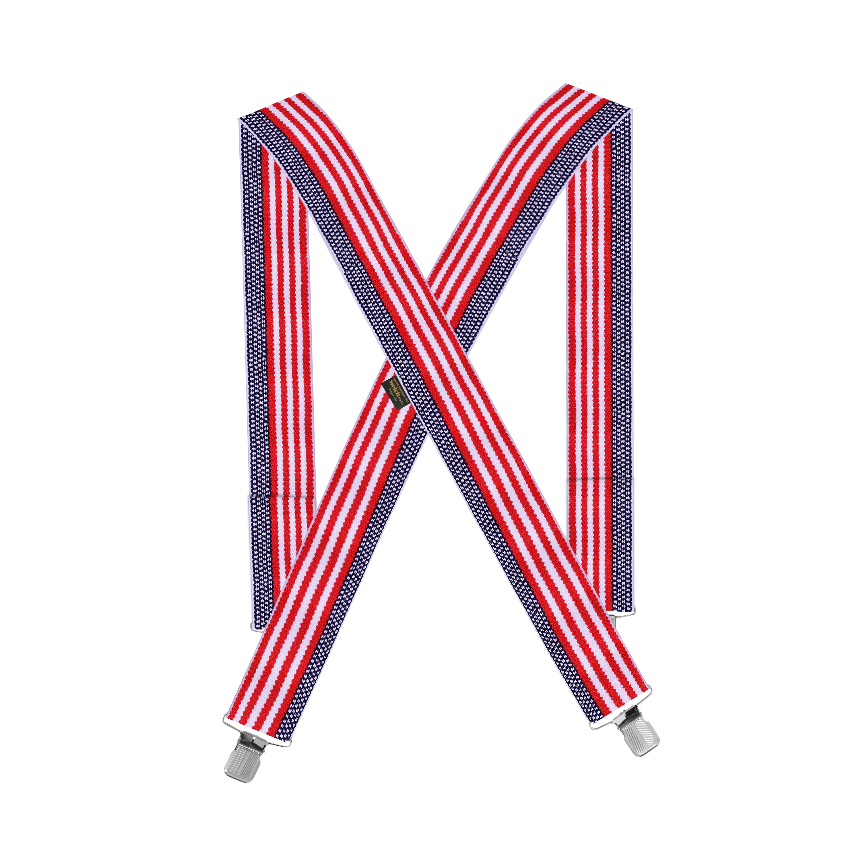 2" Clip-On Casual Suspender in U.S. Flag Striped