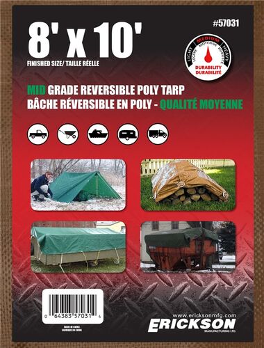 Green & Brown Weave Tarp - 8' x 10'